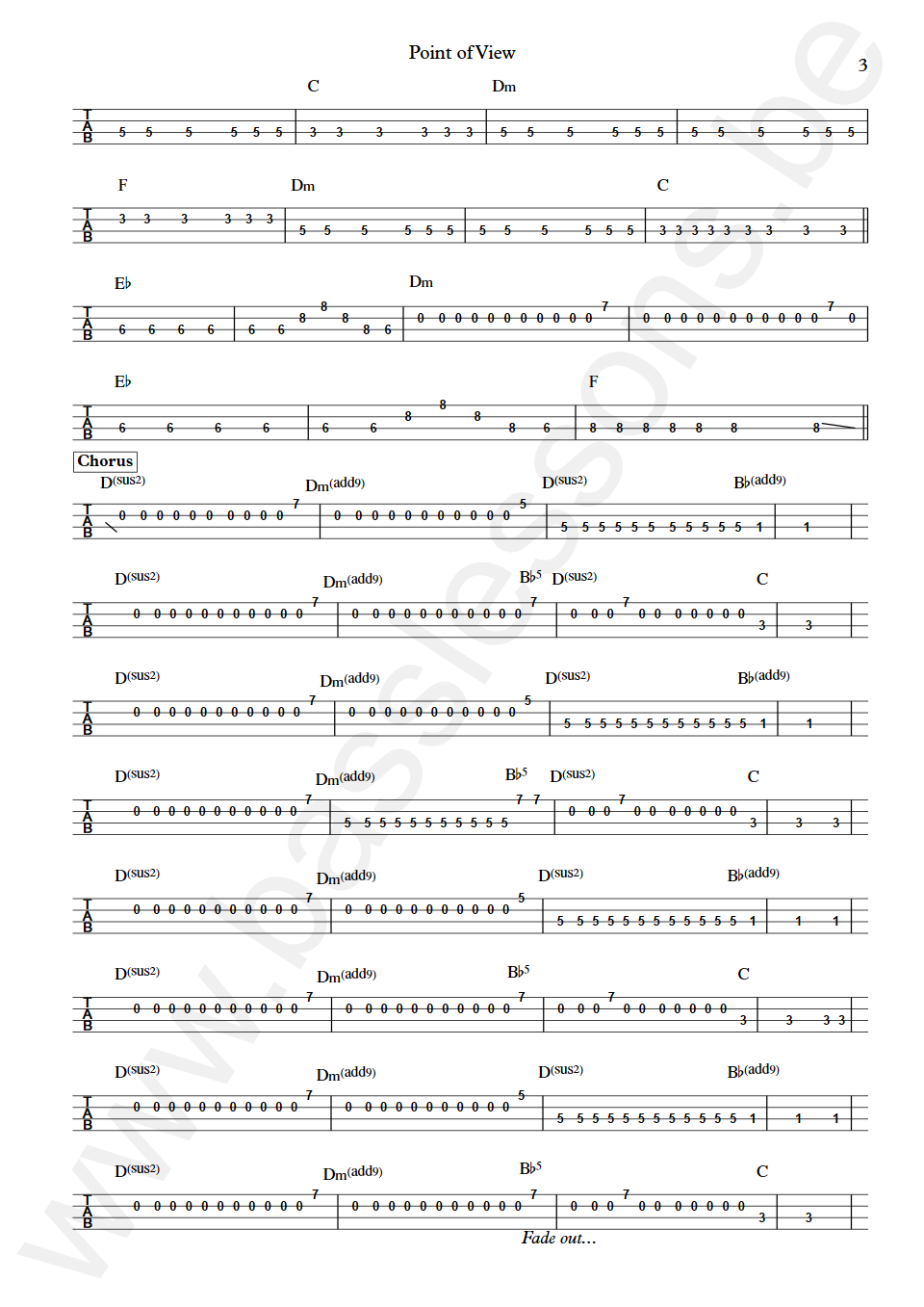 Fates Warning Point of View Joe DiBiase Bass Tab Part 3