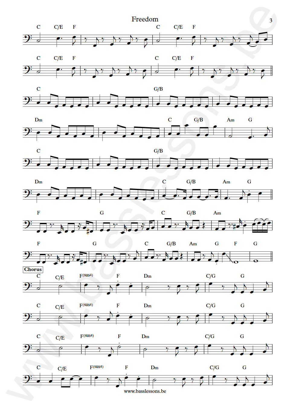 Wham Freedom Deon Estus Bass Transcription part 3