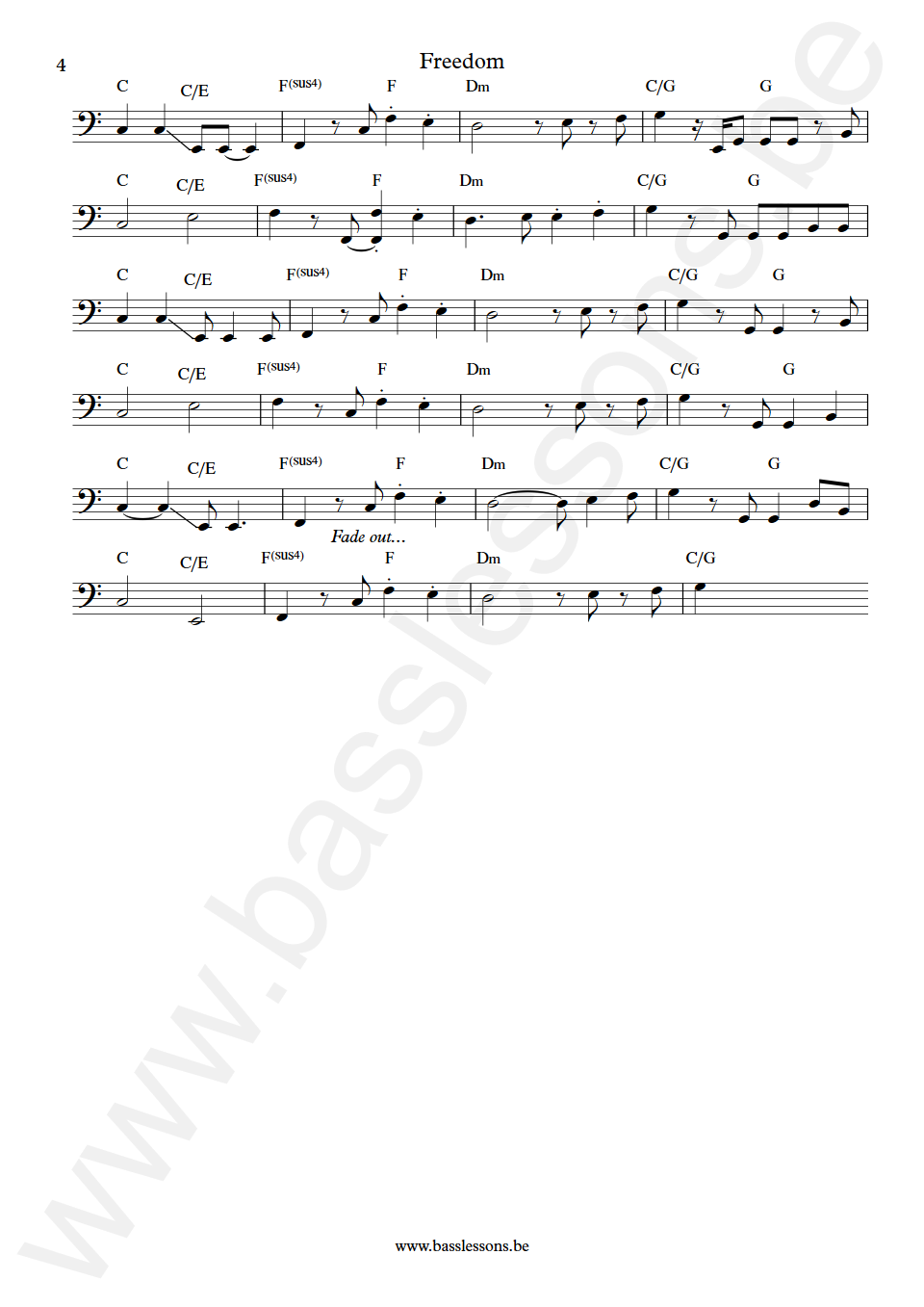 Wham Freedom Deon Estus Bass Transcription part 4