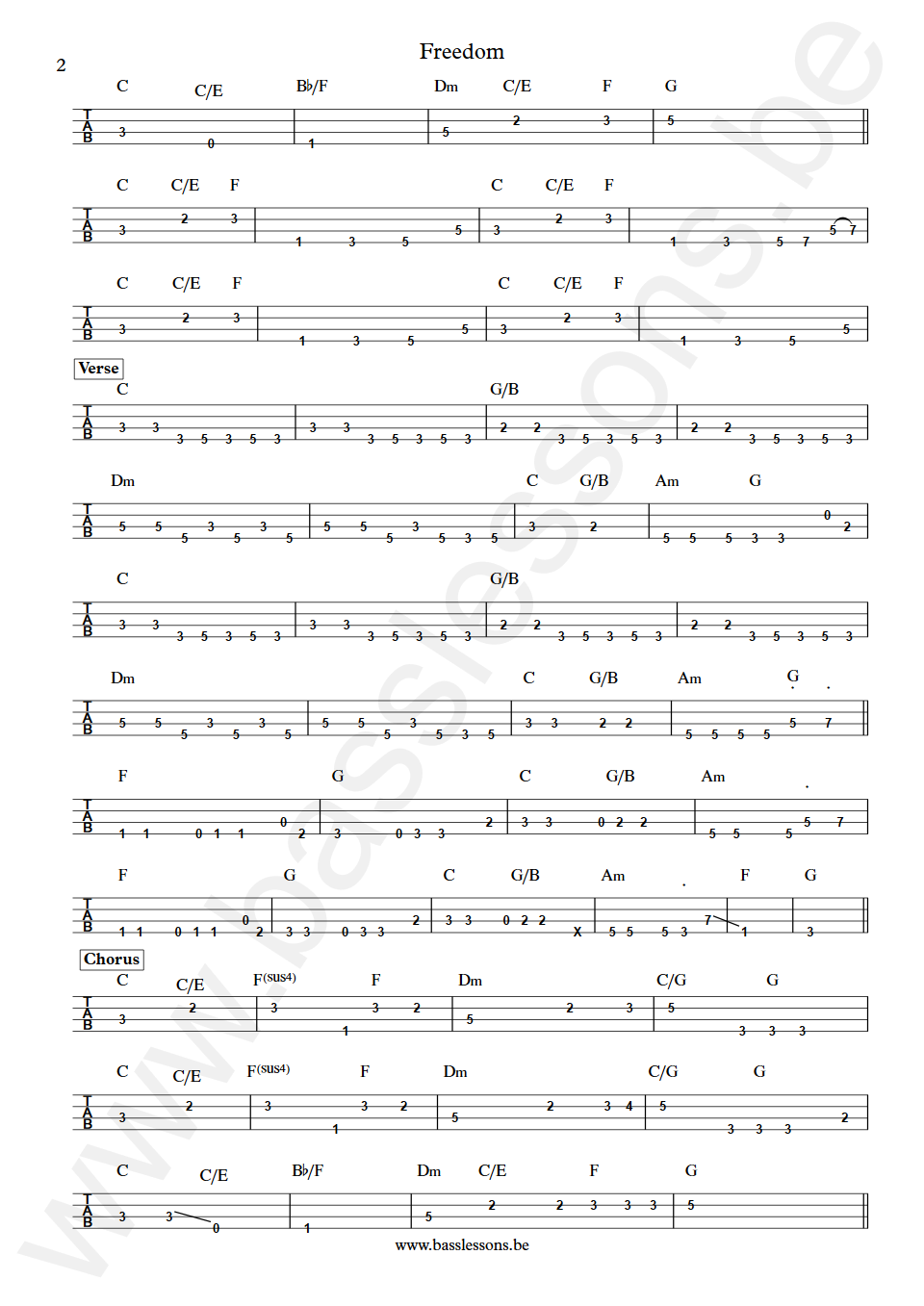 Wham Freedom Deon Estus Bass Tab part 2