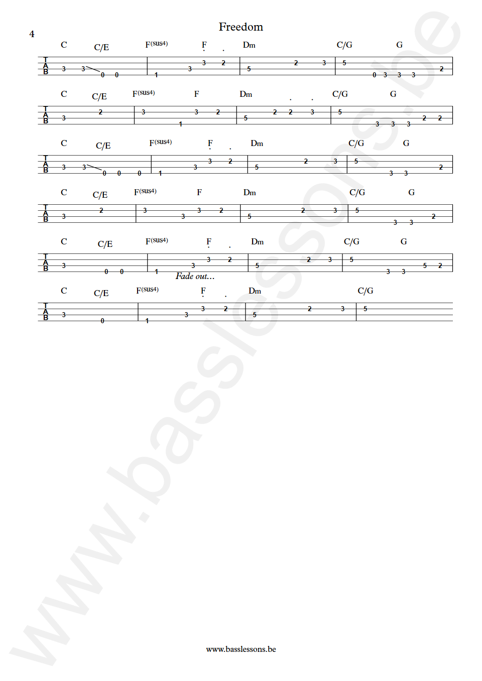 Wham Freedom Deon Estus Bass Tab part 4