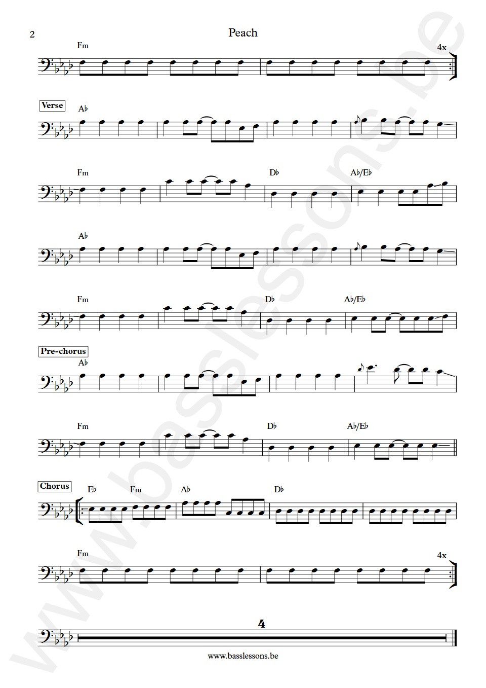 Future Islands Peach William Cashion Bass Transcription part 2