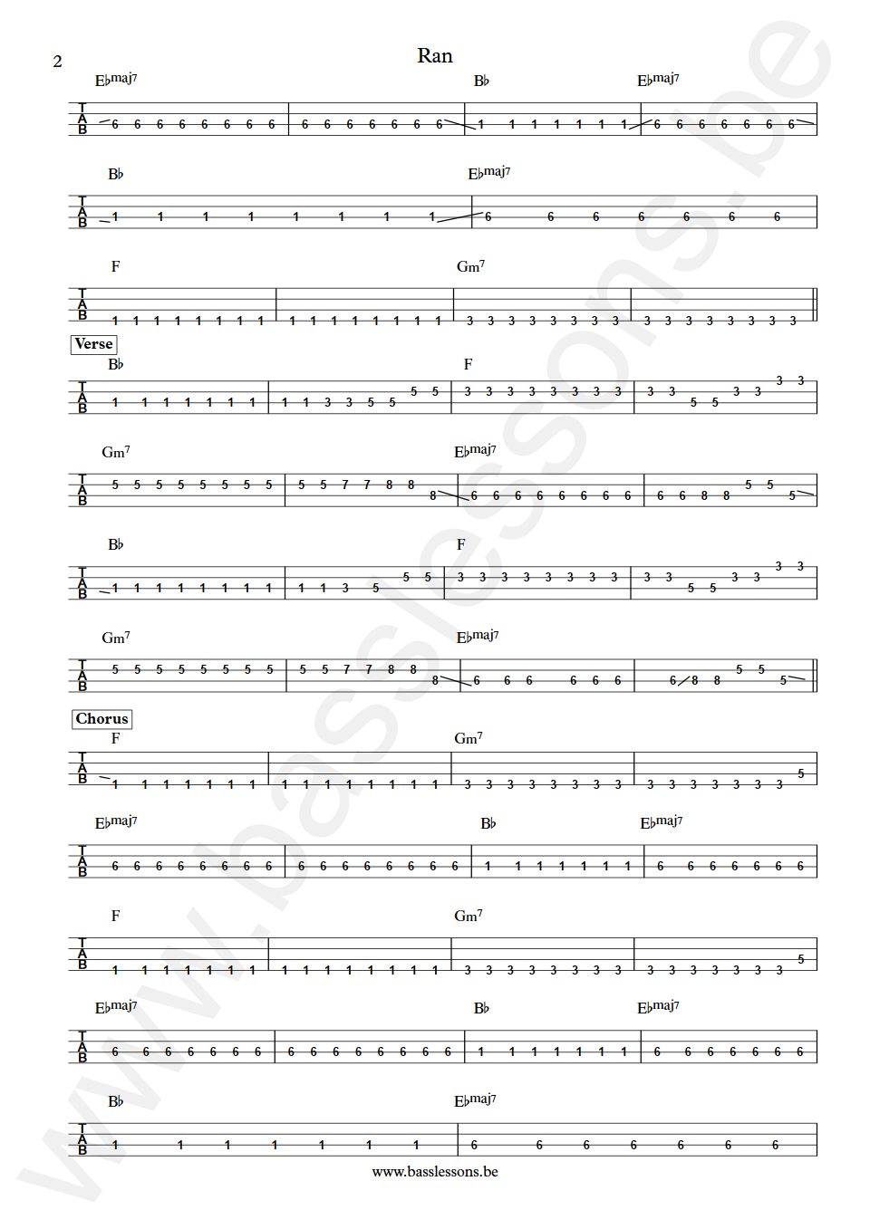 Future Islands Ran William Cashion Bass Tab part 2