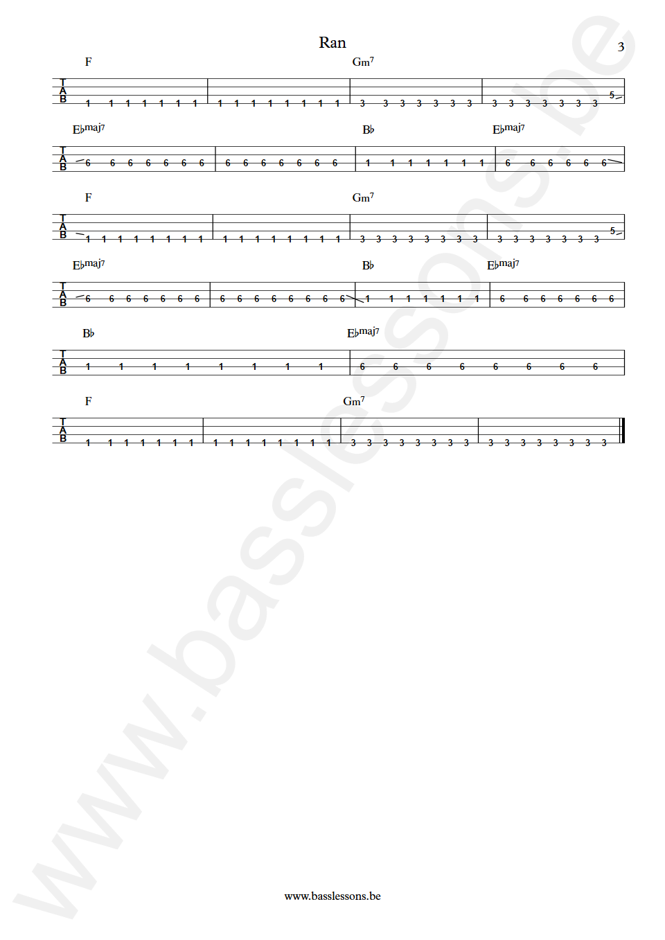 Future Islands Ran William Cashion Bass Tab part 3