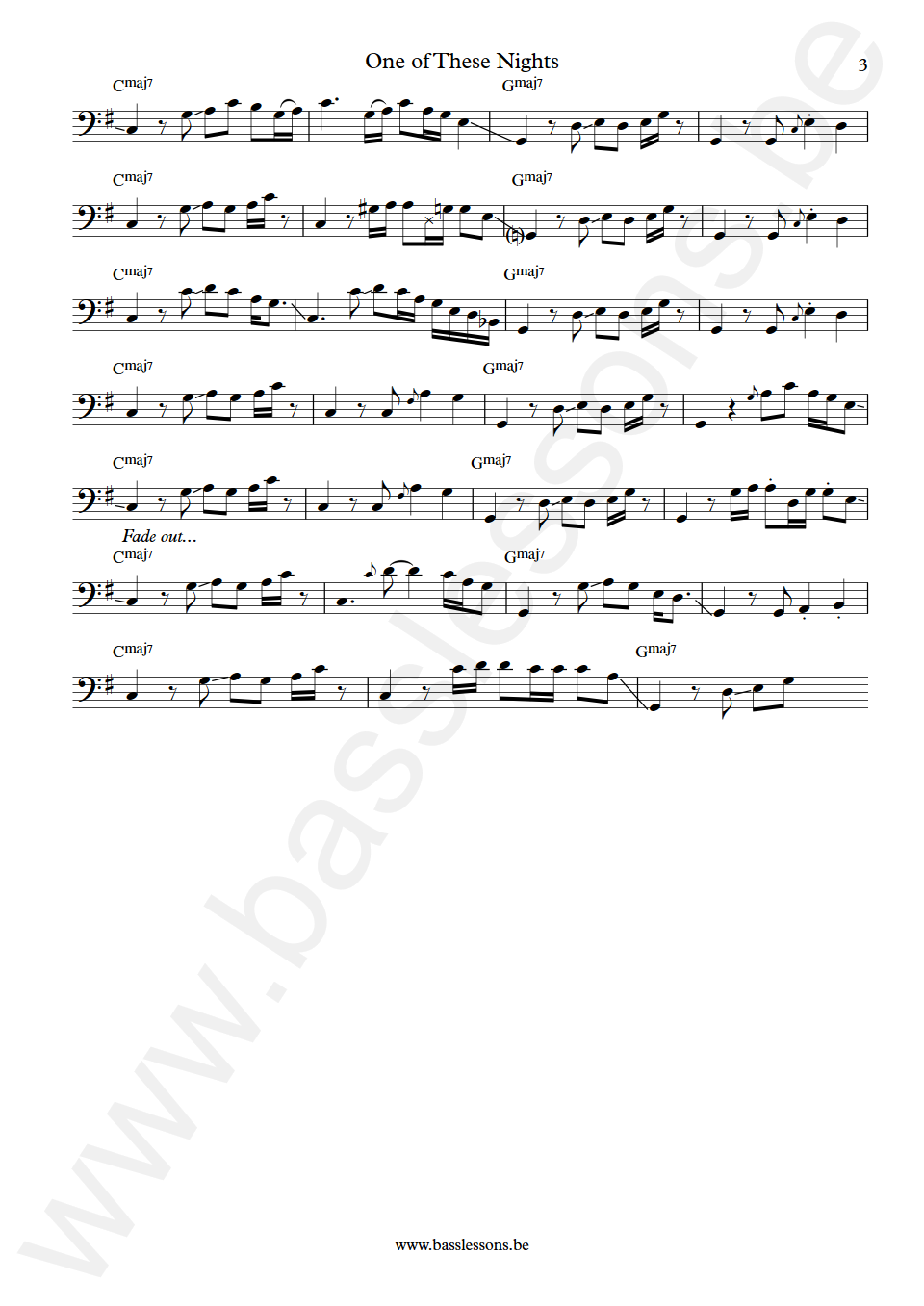 The Eagles One of These Nights Randy Meisner Bass Transcription part 3