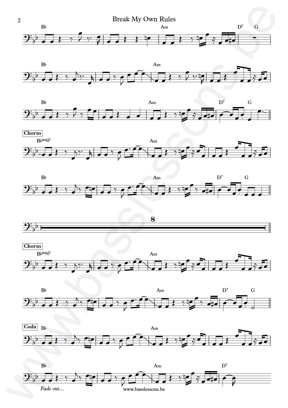 Michi Break My Own Rules  Bass Transcription part 2