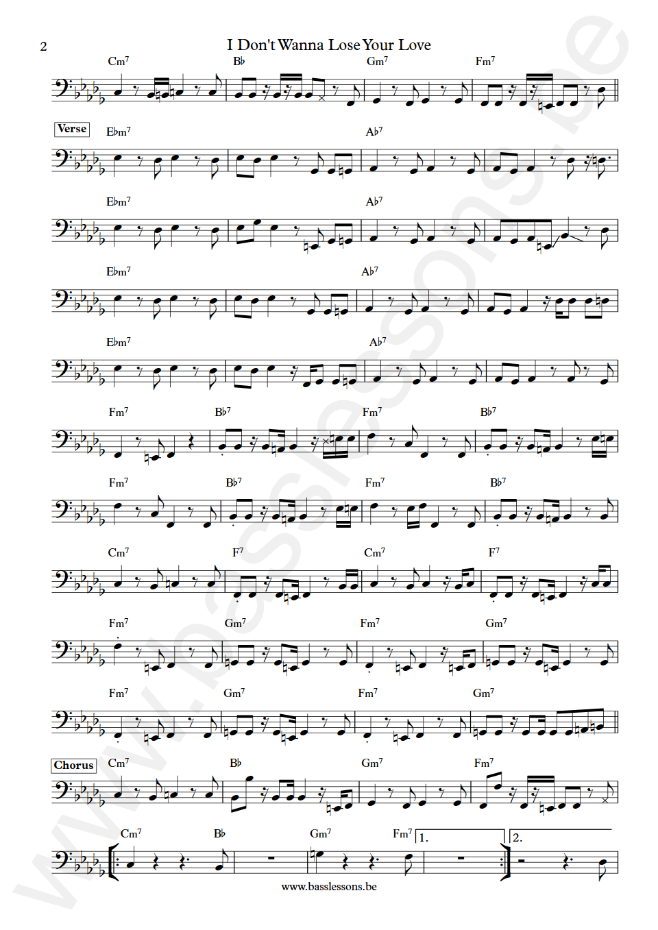 The Emotions I Don't Wanna Lose Your Love Verdine White Bass Transcription part 2