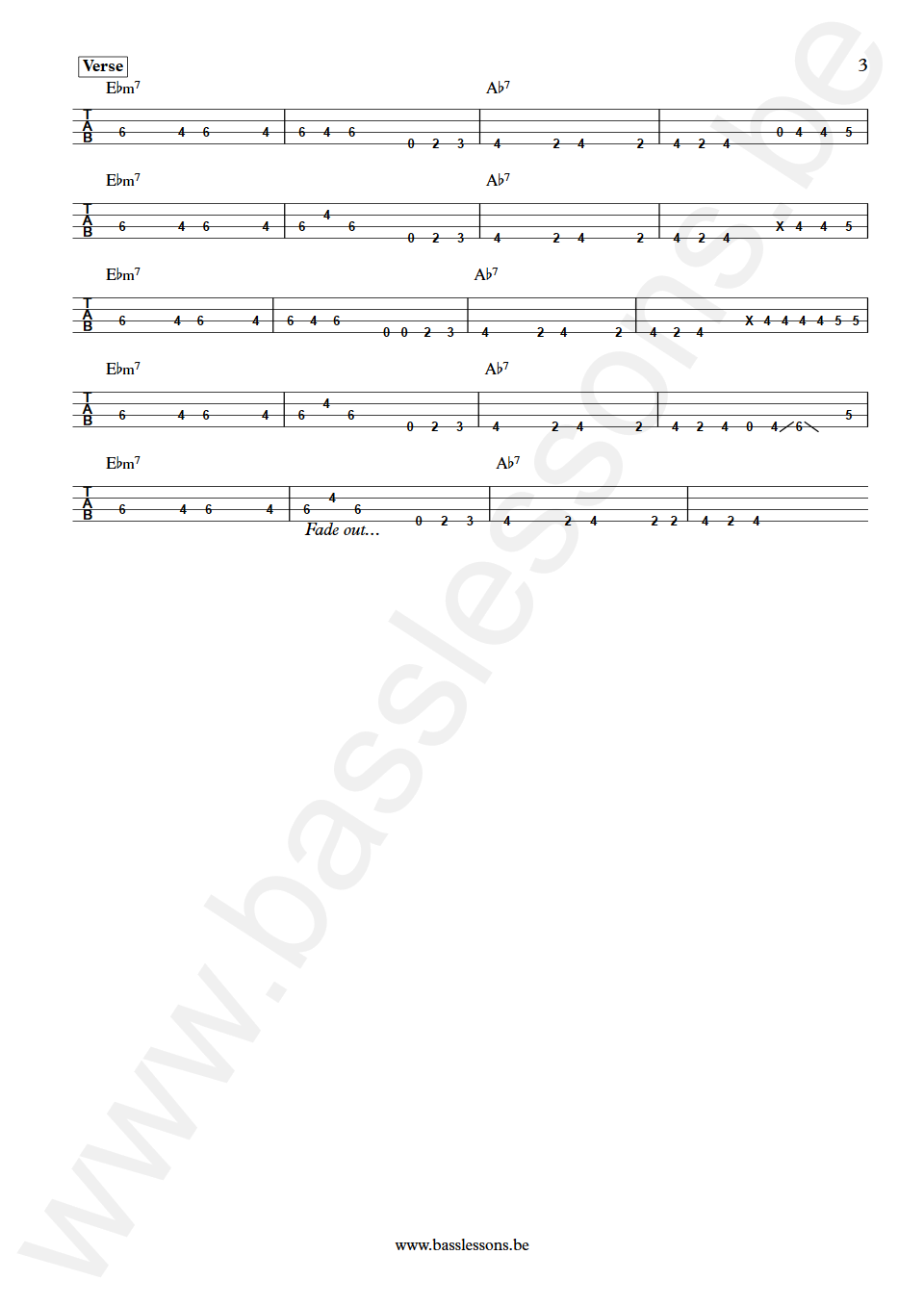 The Emotions I Don't Wanna Lose Your Love Verdine White Bass Tab part 3