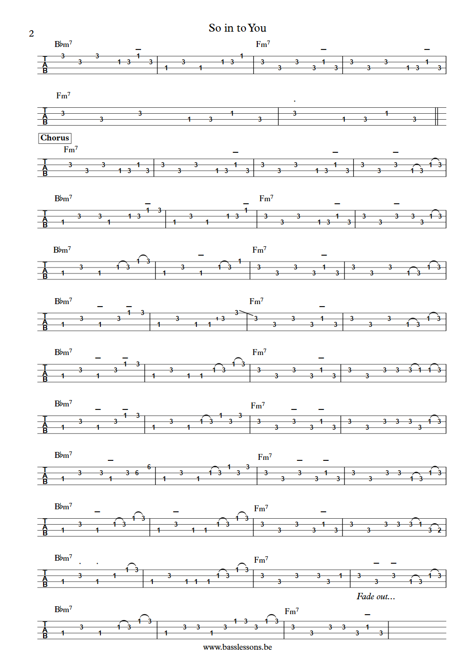 Atlanta Rhythm Section So into You Paul Goddard Bass Tab part 2