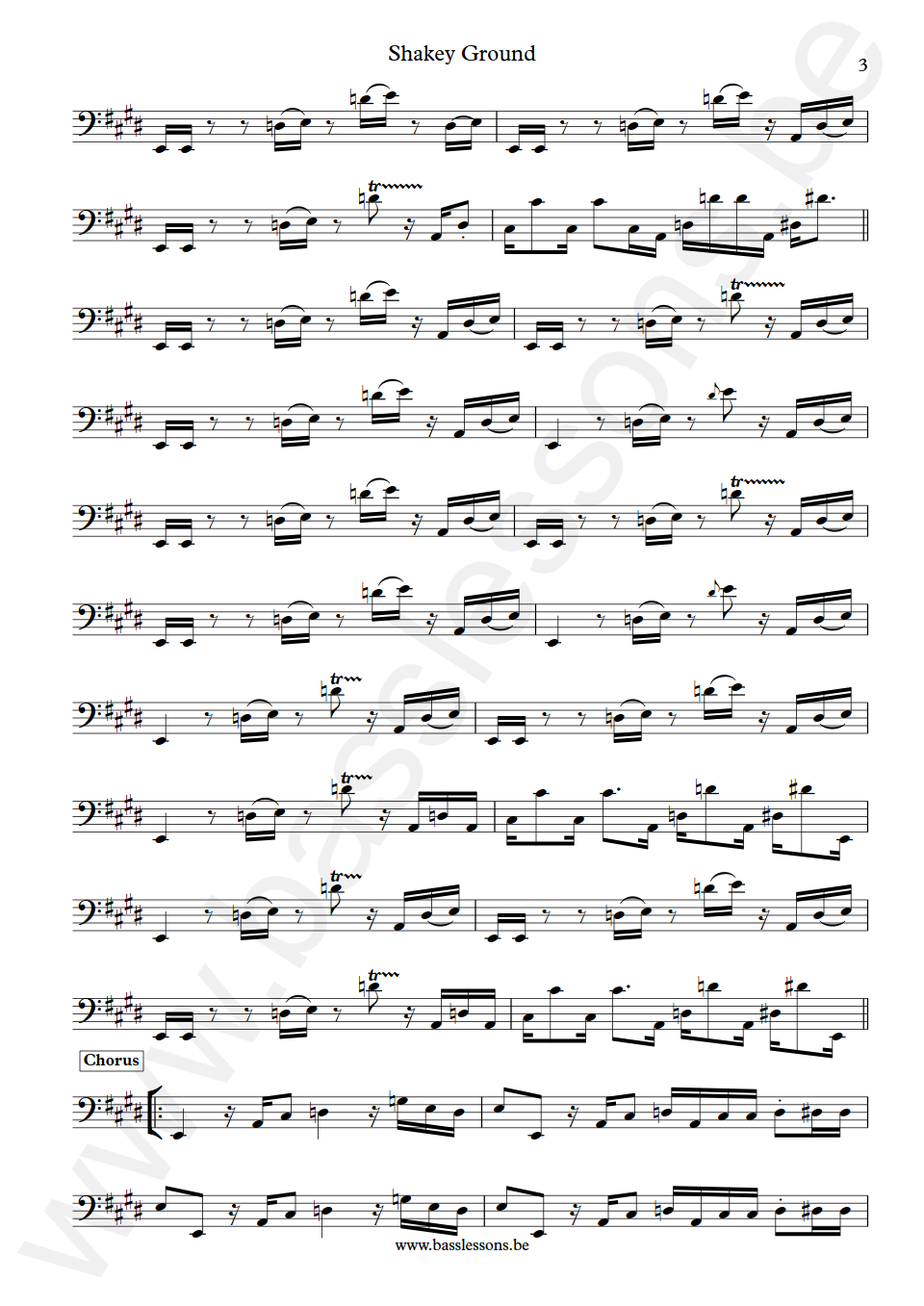 The Temptations Shakey Ground William Nelson Bass Transcription part 3