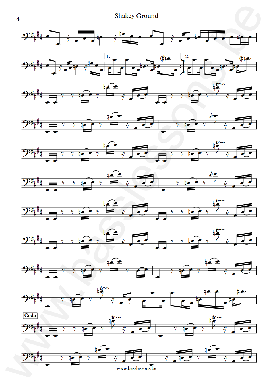 The Temptations Shakey Ground William Nelson Bass Transcription part 4