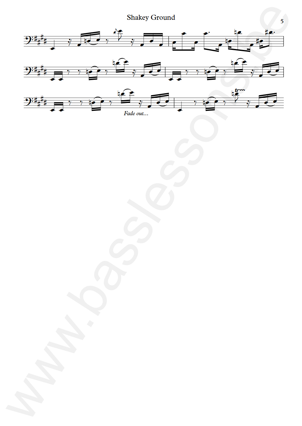 The Temptations Shakey Ground William Nelson Bass Transcription part 4