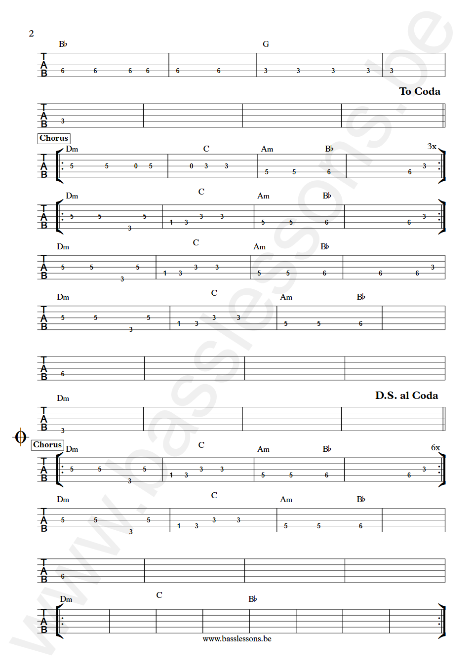 Pat Benatar Love is a battlefield Roger Capps Bass Tab part 2