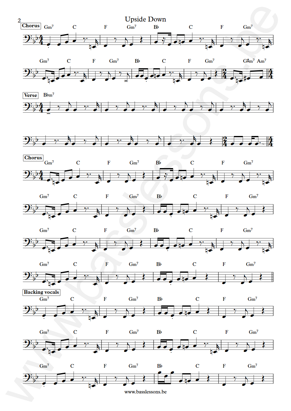 Diana Ross Upside Down Bernard Edwards Bass Transcription part 2