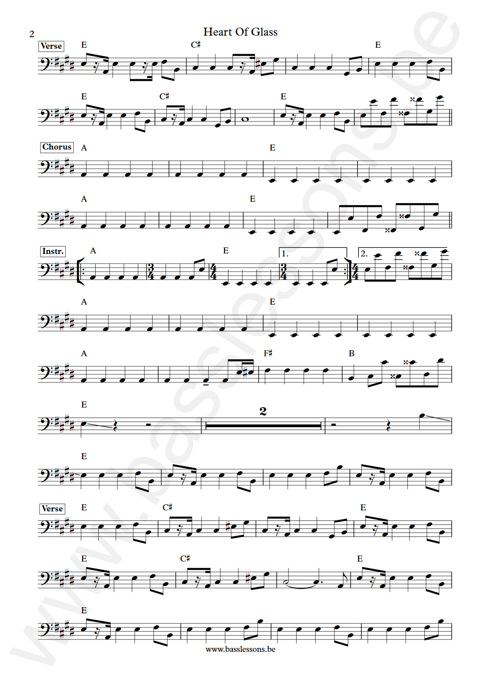 Blondie  Heart Of Glass Nigel Harrison Bass Transcription part 2