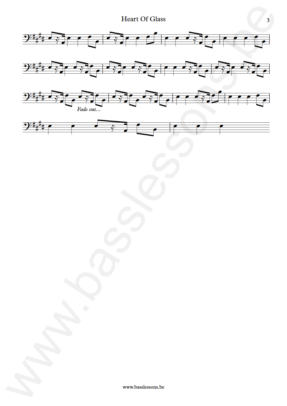 Blondie  Heart Of Glass Nigel Harrison Bass Transcription part 3