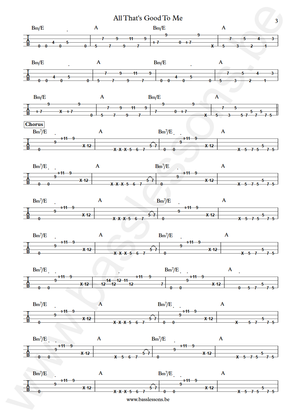 Rafael Cameron All That's Good To Me Gerald Lebon Bass Tab part 3