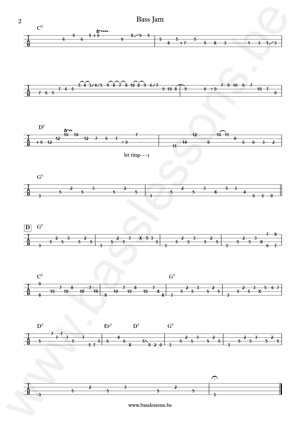 Roscoe Beck and Robben Ford Bass Jam Bass Tab part 2