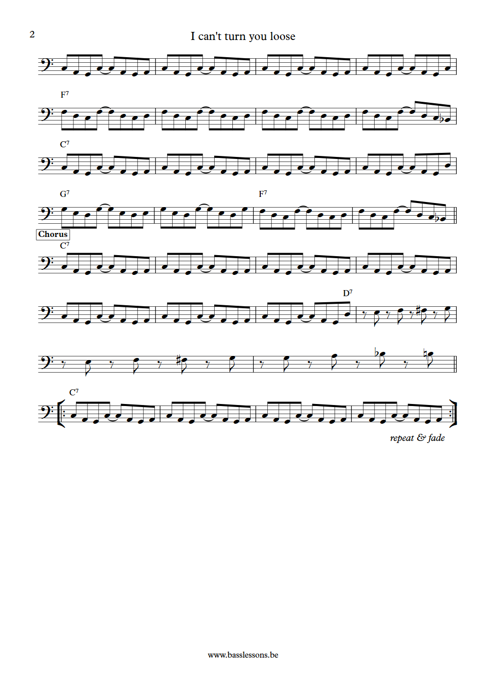 Otis Redding - I cant turn you loose donald duck dunn bass transcription part 2