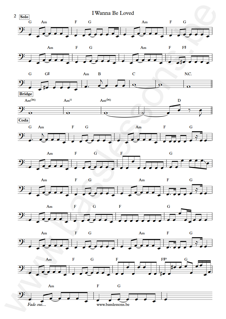 House Of Lords I Wanna Be Loved Chuck Wright Bass Transcription part 2