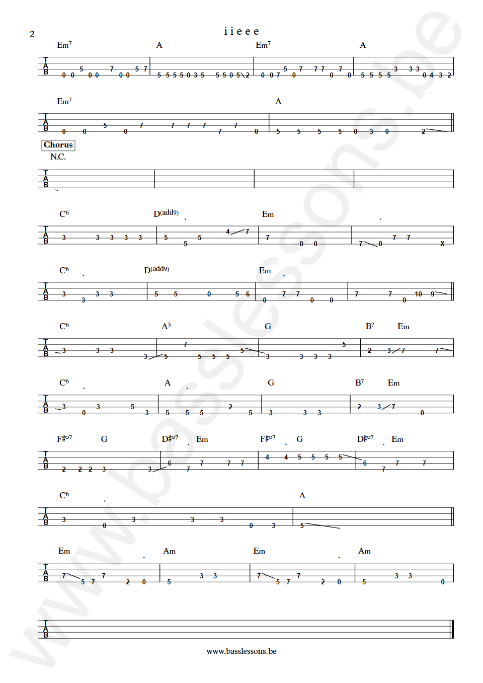 Tori Amos i i e e e Justin Meldal-Johnsen Bass Tab part 2