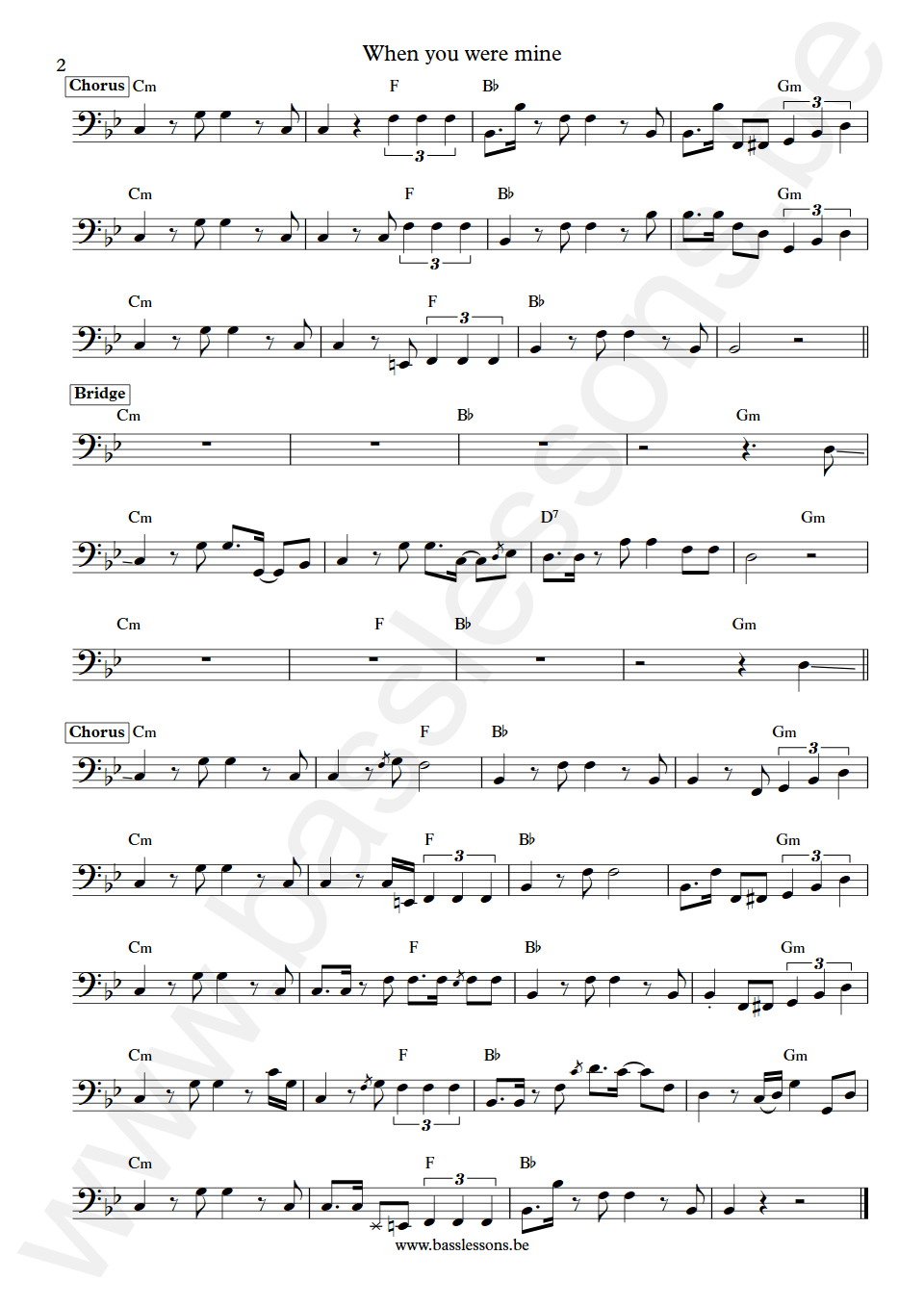 Joy Crookes When You Were Mine Bass Transcription part 2