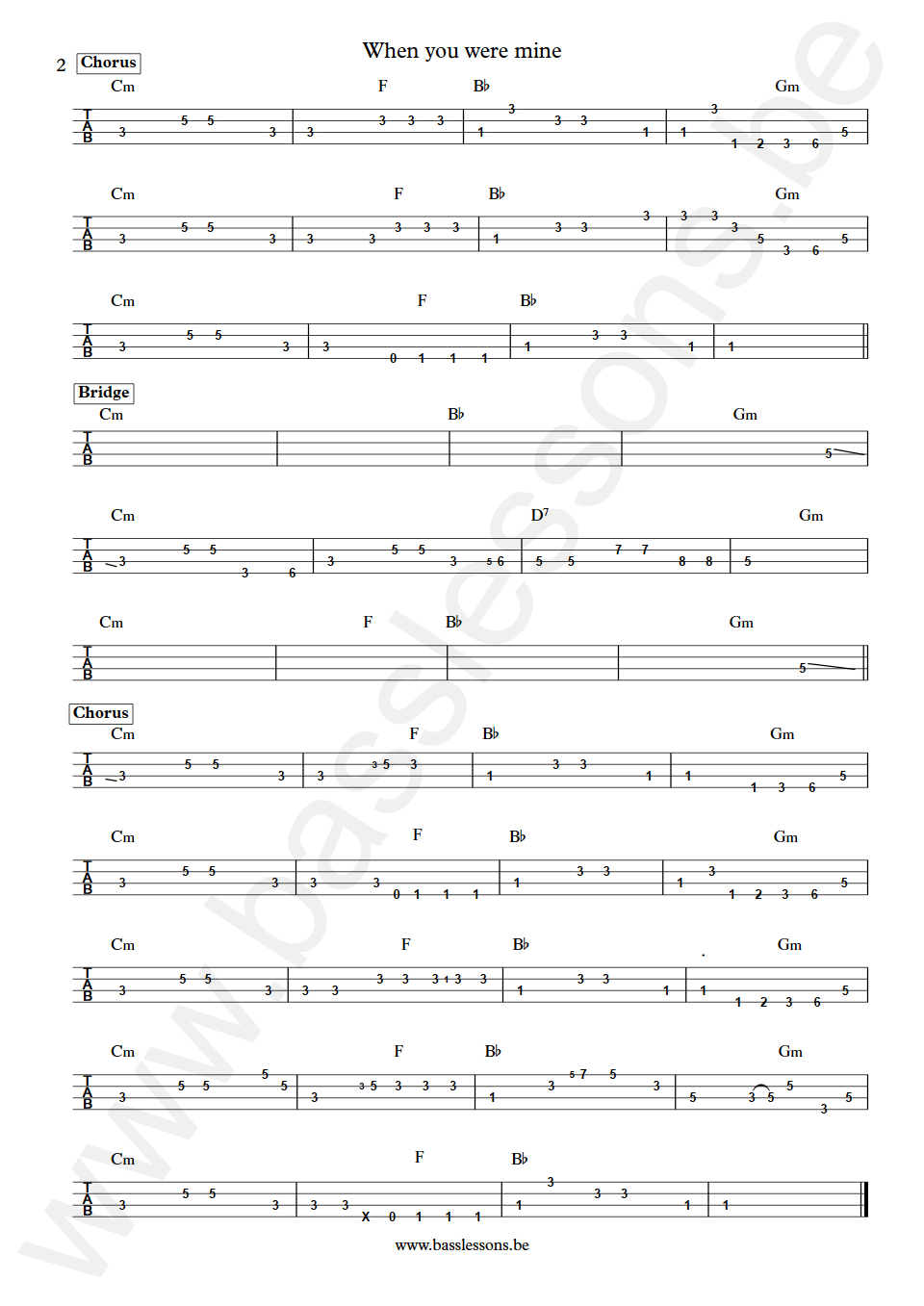 Joy Crookes When You Were Mine Bass Tab part 2