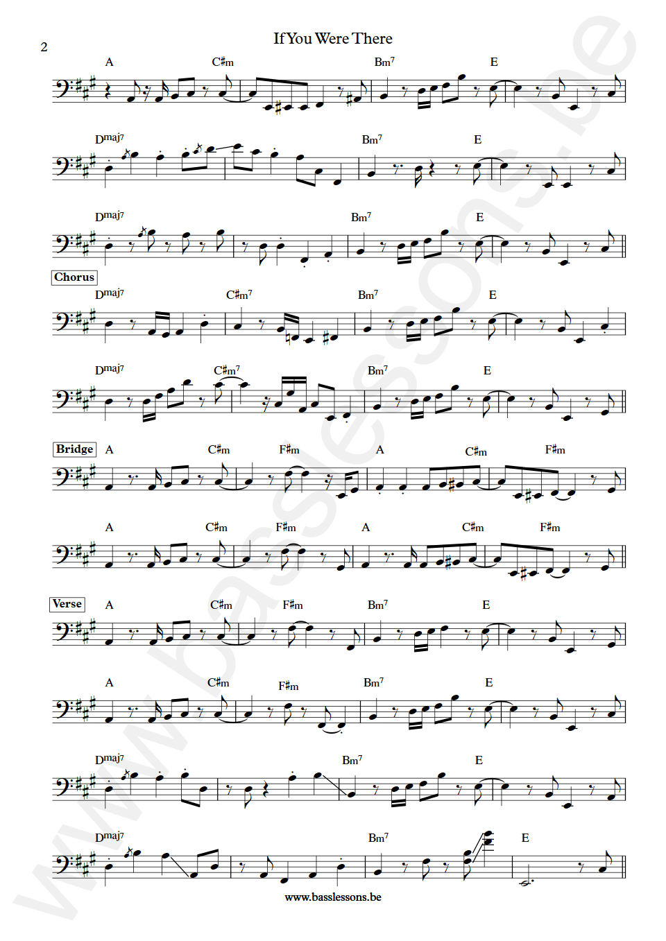 Wham If You Were There Deon Estus Bass Transcription part 2