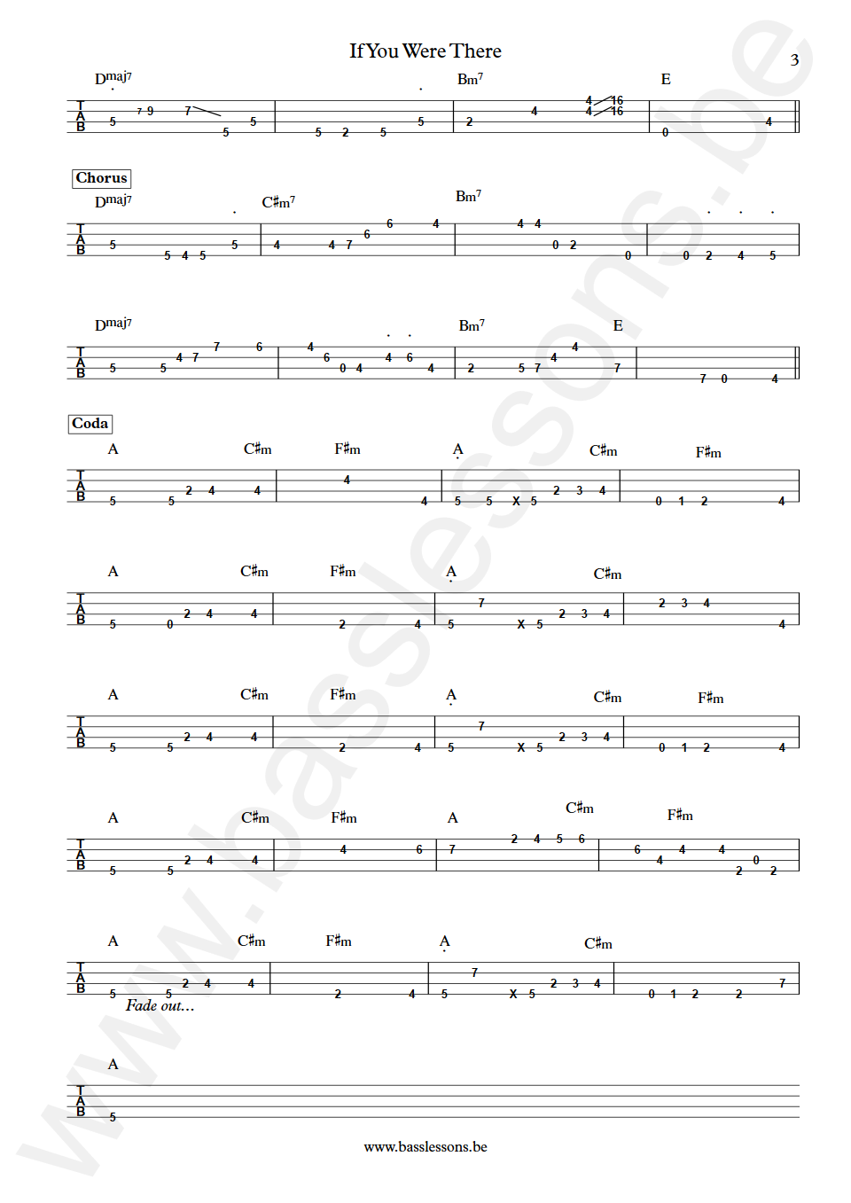 Wham If You Were There Deon Estus Bass Tab part 3