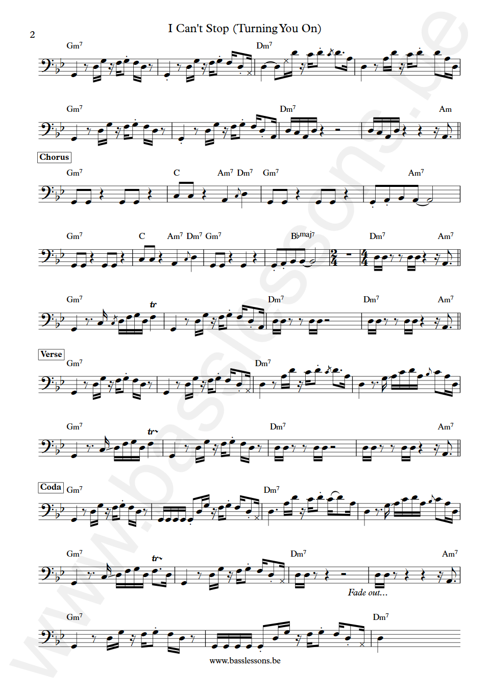 Silk I Can't Stop (Turning You On) Melvin Watson Bass Transcription part 2