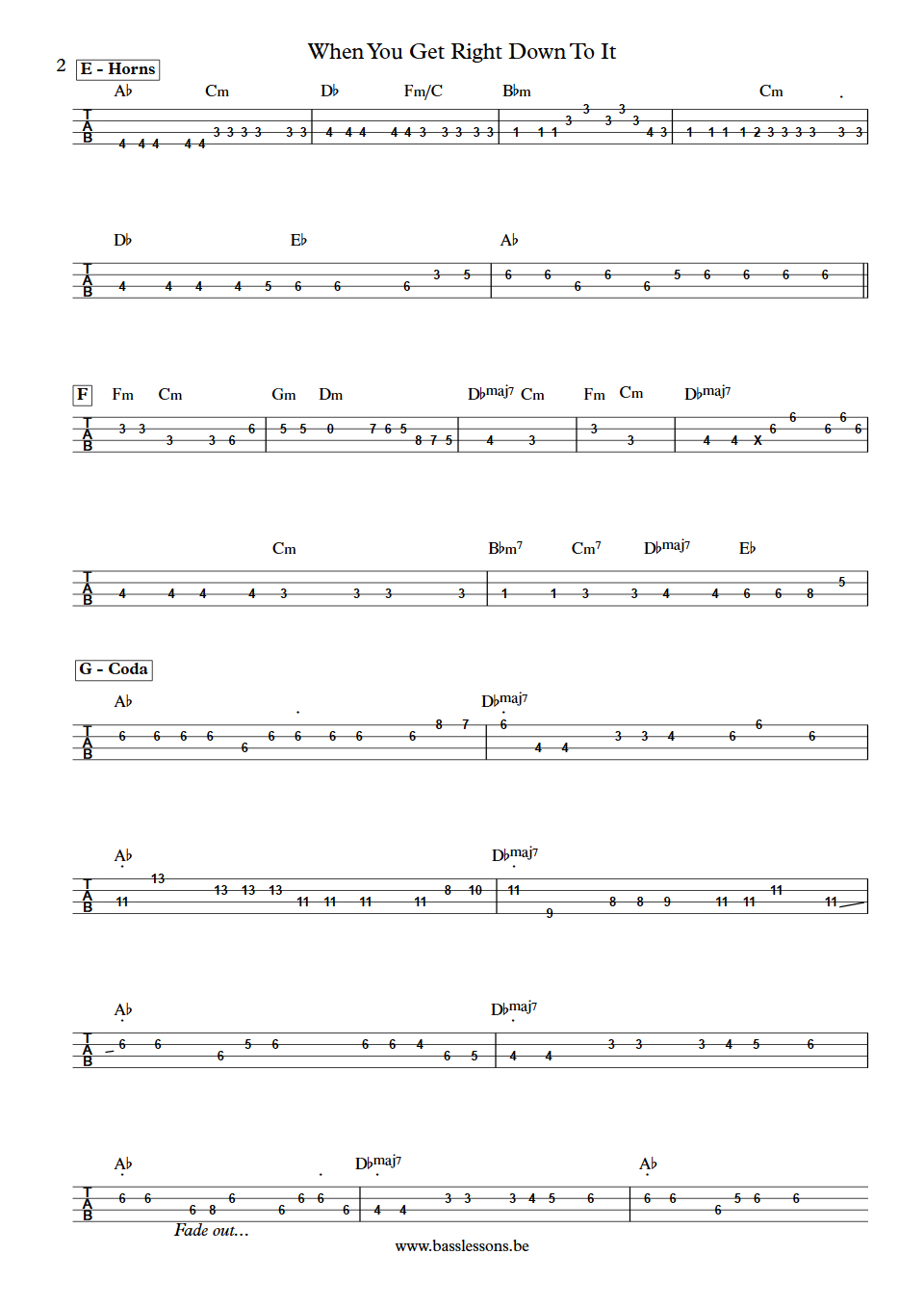 Ronnie Dyson When You Get Right Down To It Unknown Bass Tab part 2
