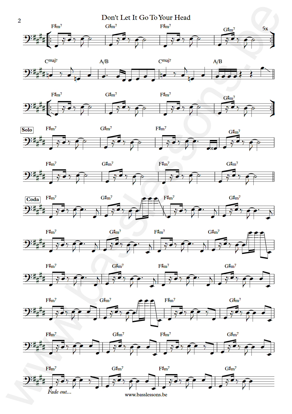 Jean Carn Don't Let It Go To Your Head Derek Graves Bass Transcription part 2