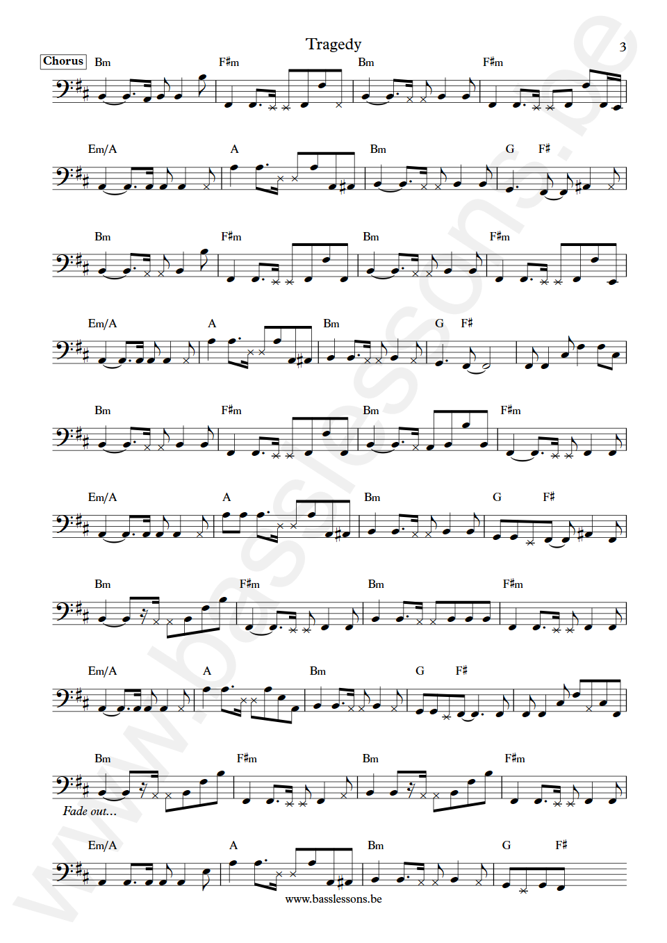 Bee Gees Tragedy Maurice Gibb Bass Transcription part 3