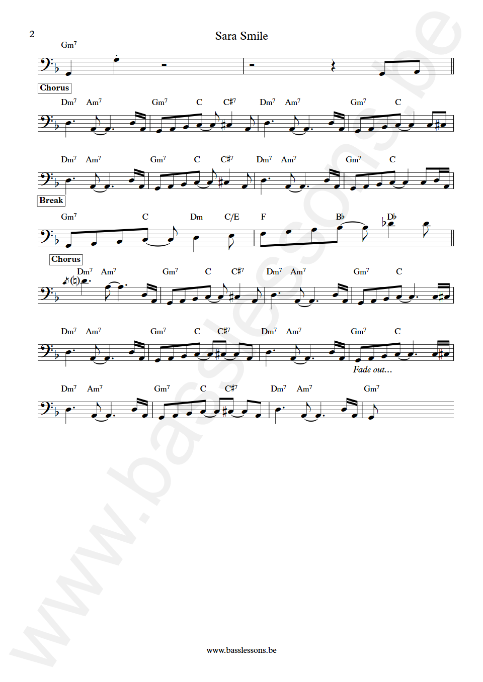 Daryl Hall & John Oates Sara Smile Scott Edwards Bass Transcription part 2