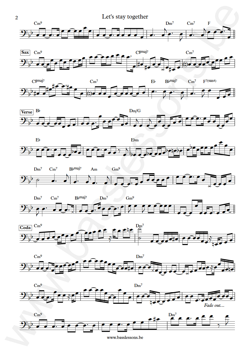 Margie Joseph Let's stay together Jerry Jemmott Bass Transcription part 2