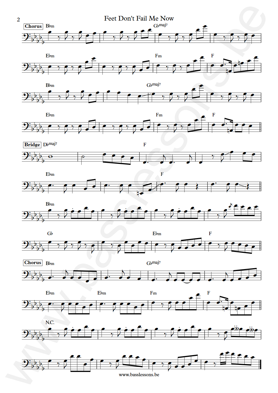 Joy Crookes Feet Don't Fail Me Now Dayna Fisher Bass Transcription part 2