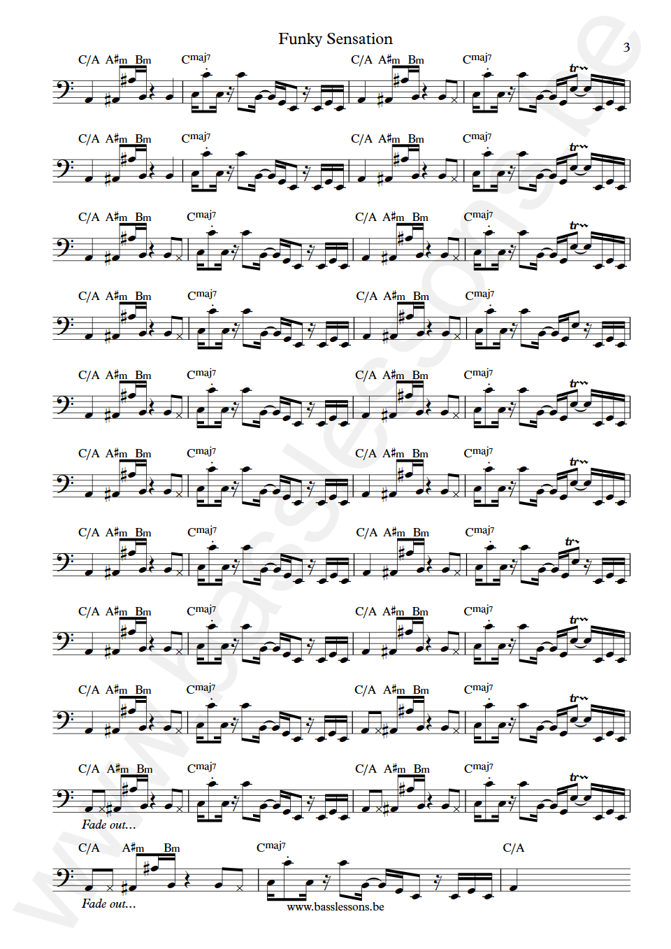 Gwen McCrae Funky Sensation Fred Brown Bass Transcription part 3