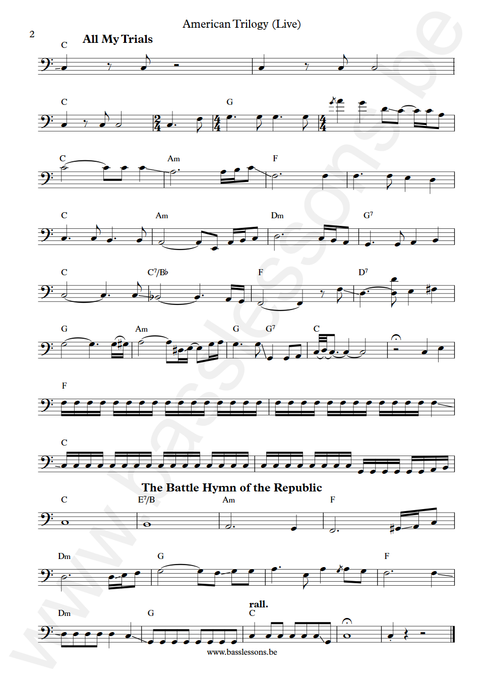 Elvis Presley American Trilogy Jerry Scheff Bass Transcription part 2