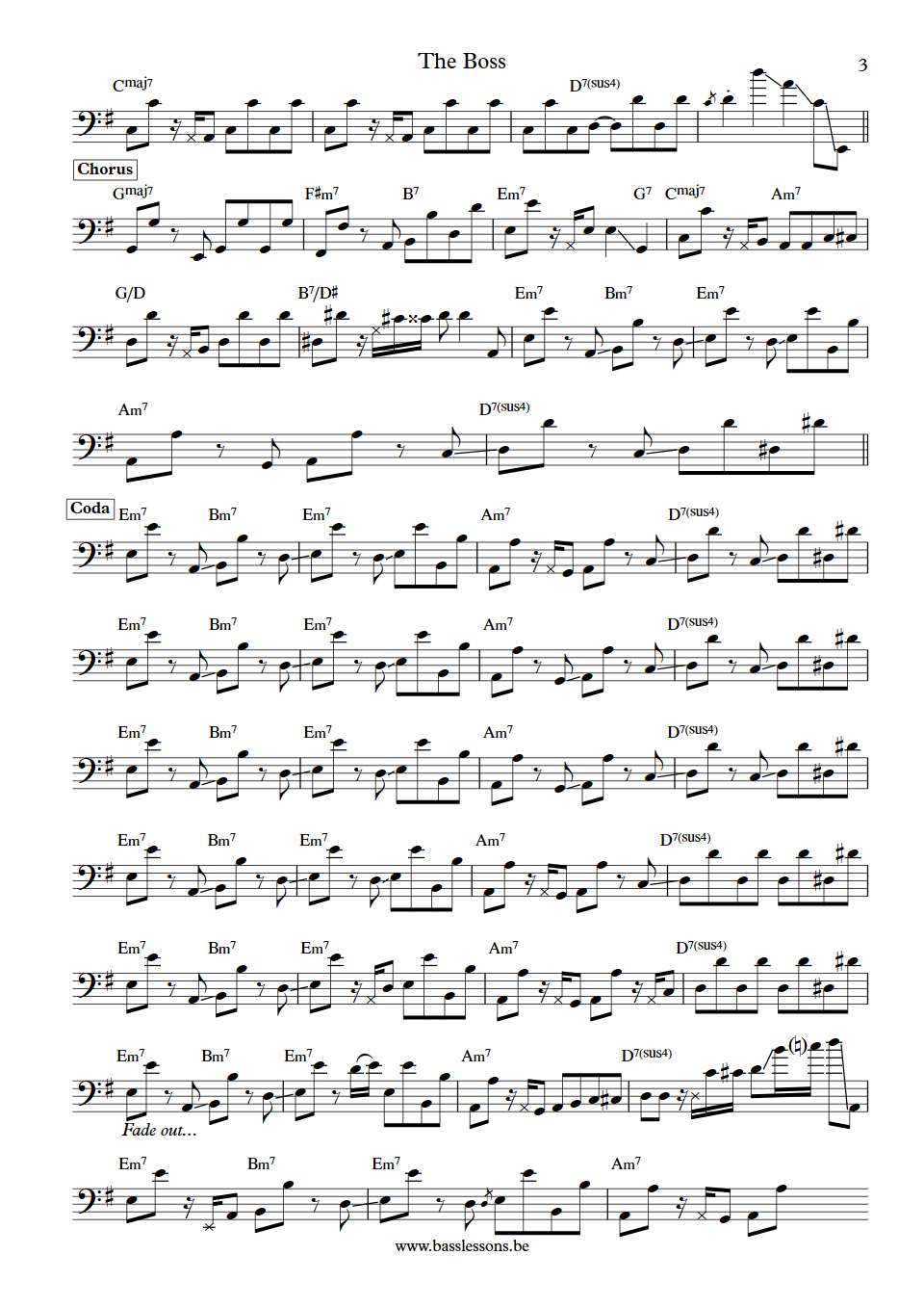 Diana Ross The Boss Anthony Jackson Bass Transcription part 3