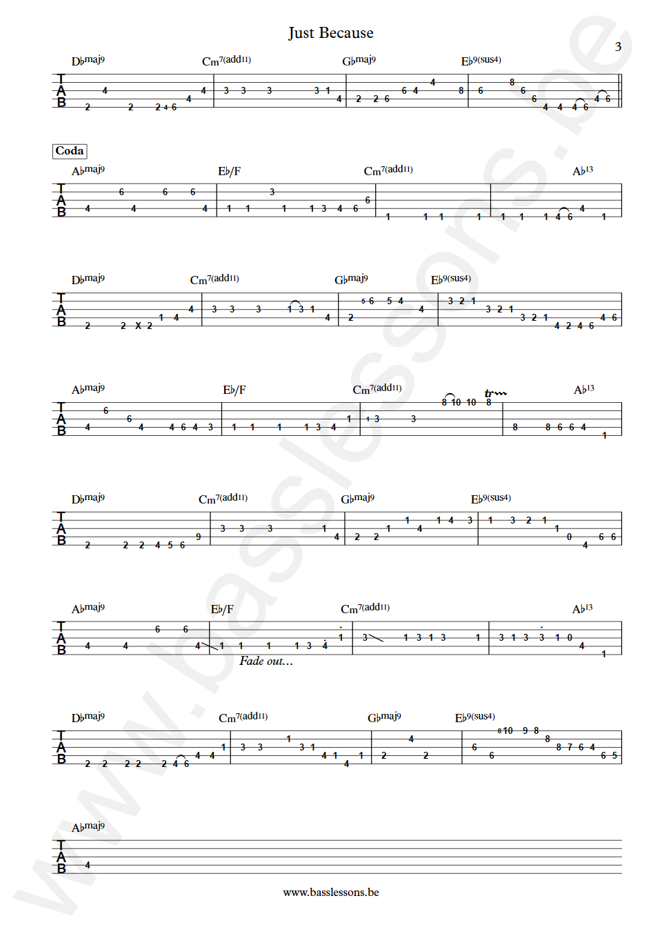 Anita Baker Just Because Nathan East Bass Tab part 3