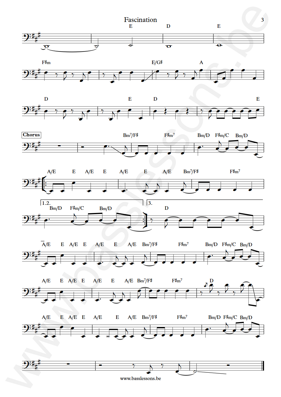 Alphabeat Fascination Anders Reinholdt Bass Transcription part 3