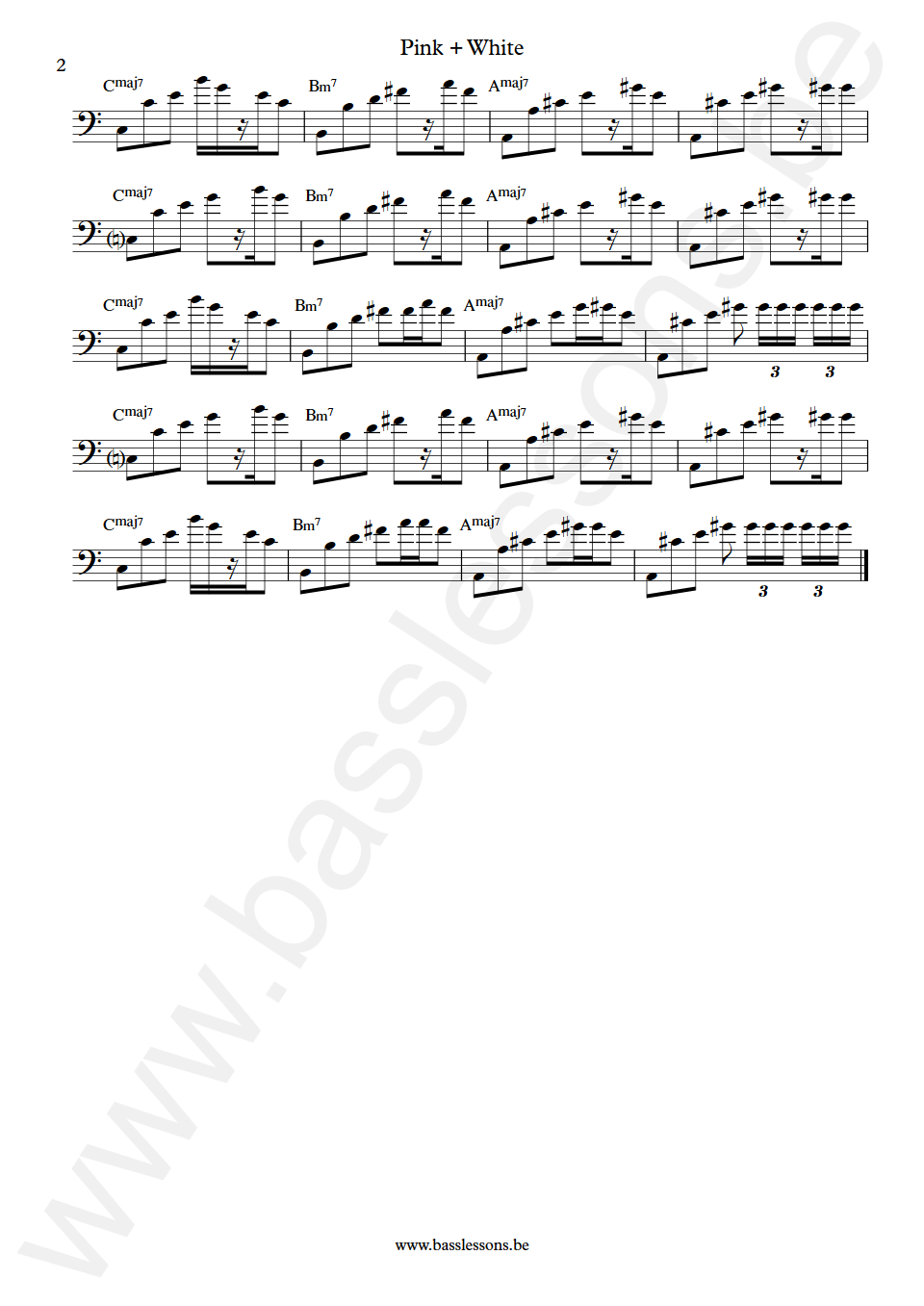 Frank Ocean Pink + White Pharrell Williams Bass Transcription part 2