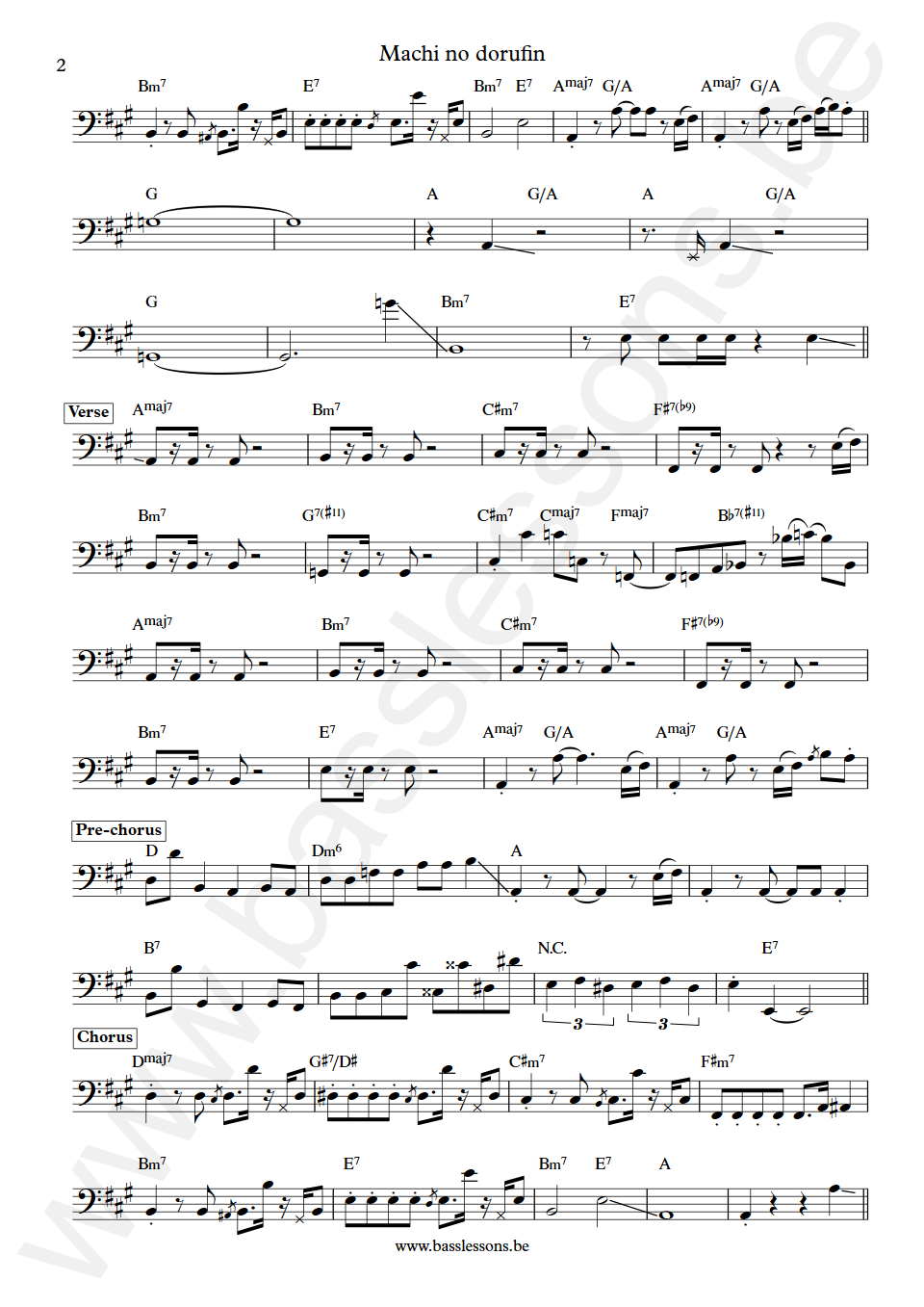 Kingo Hamada Machi no dorufin Shigeru Matsumoto Bass Transcription part 2