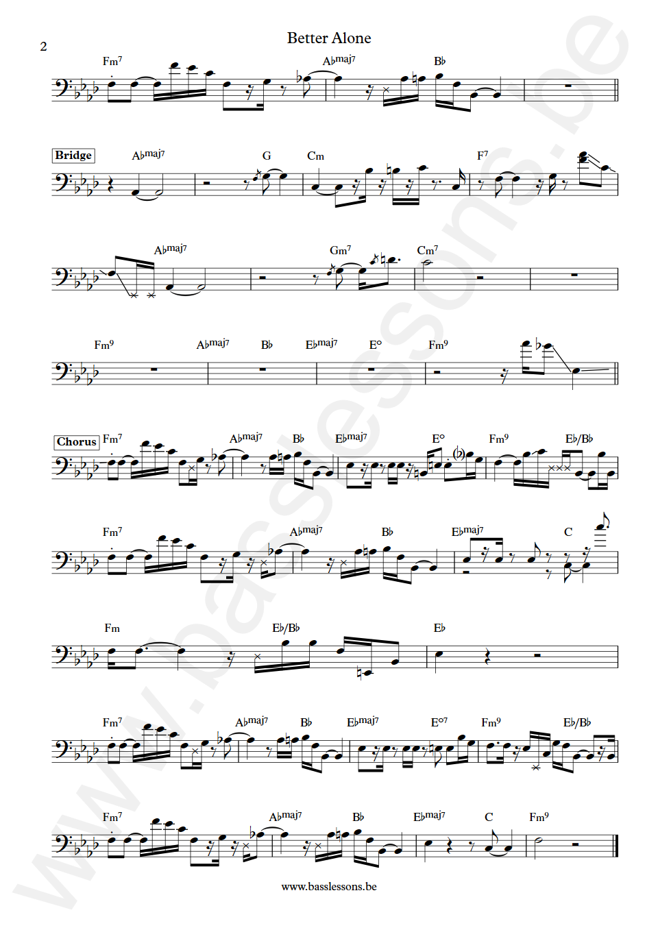 Elli Ingram Better Alone Huw Foster Bass Transcription part 2