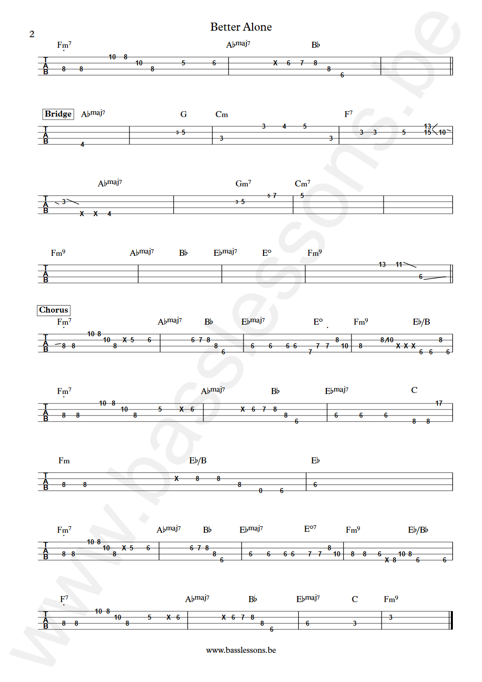 Elli Ingram Better Alone Huw Foster Bass Tab part 2