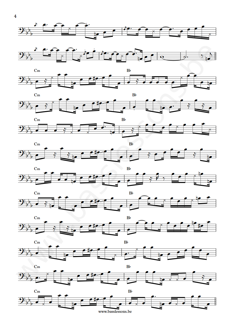 Teddy Pendergrass The More I Get, The More I Want Bass Transcription part 4