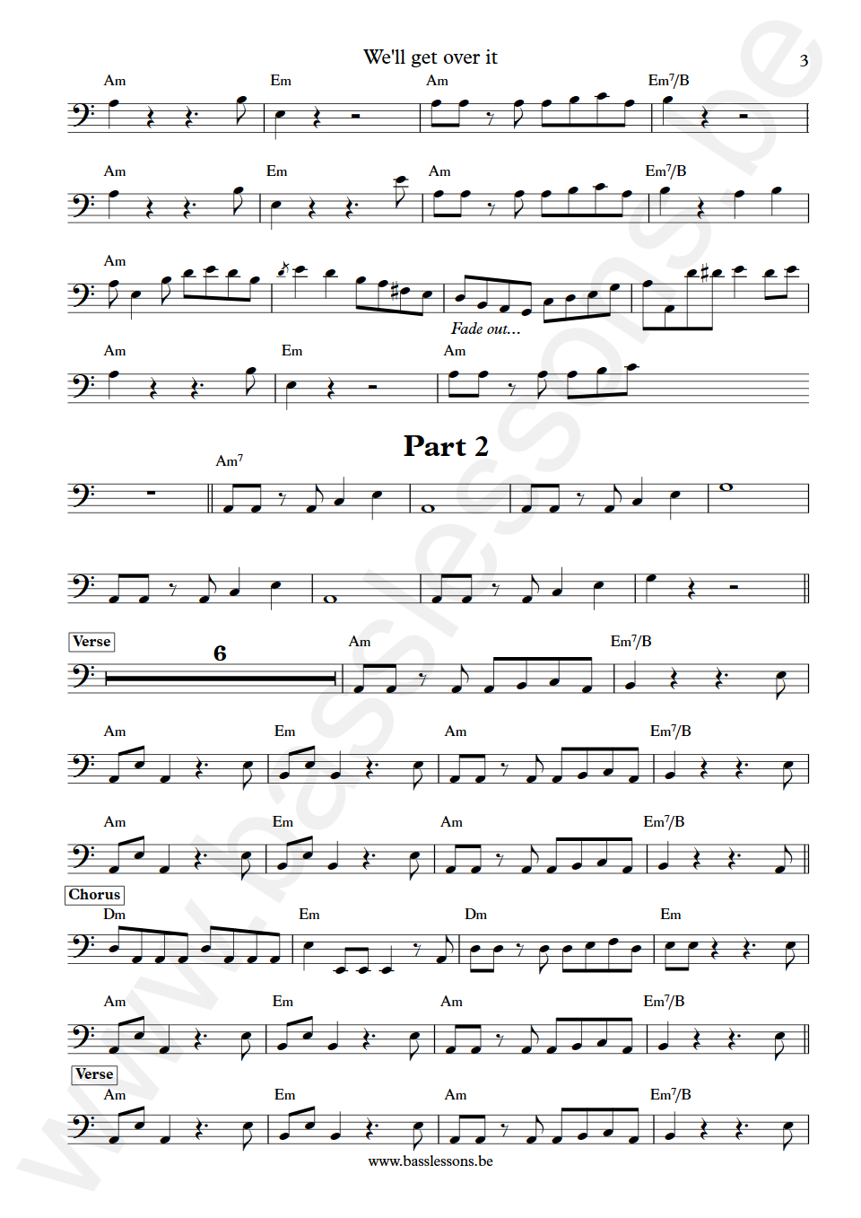 Lloyd Parks We'll get over it Lloyd Parks Bass Transcription part 3