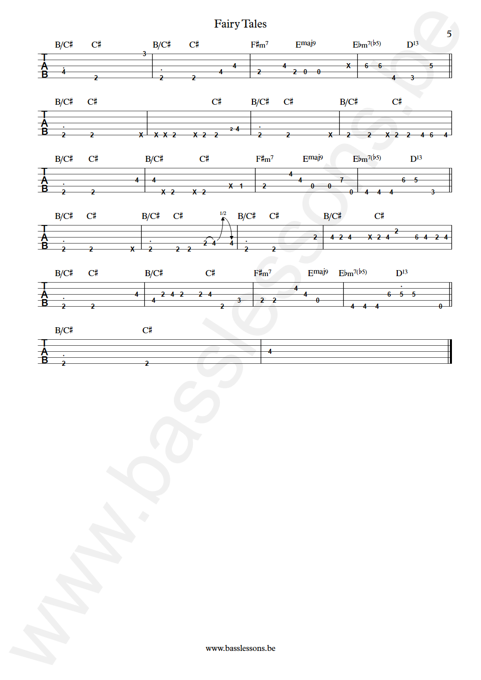 Anita Baker Fairy Tales Nathan East Bass Tab part 5