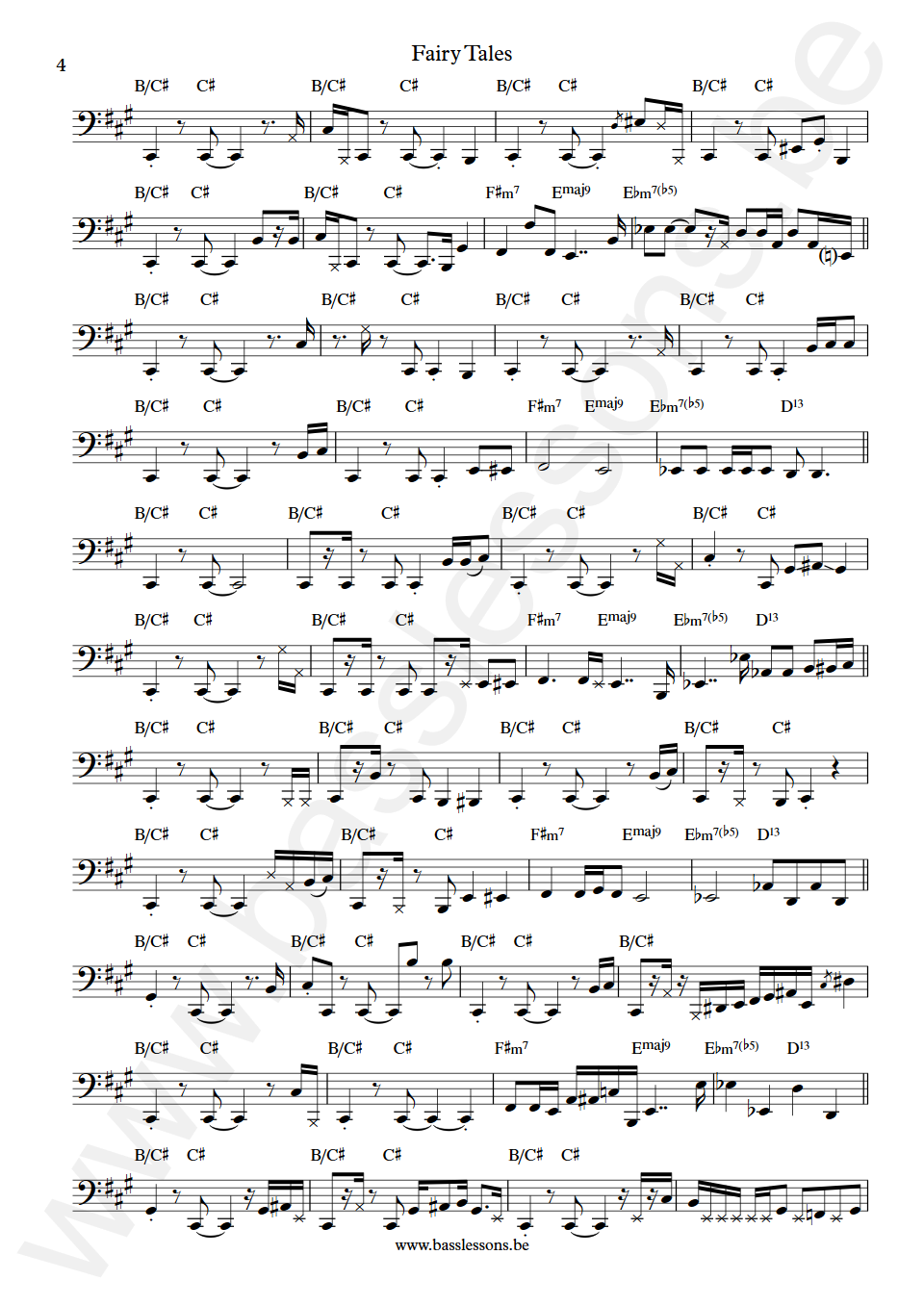 Anita Baker Fairy Tales Nathan East Bass Transcription part 4