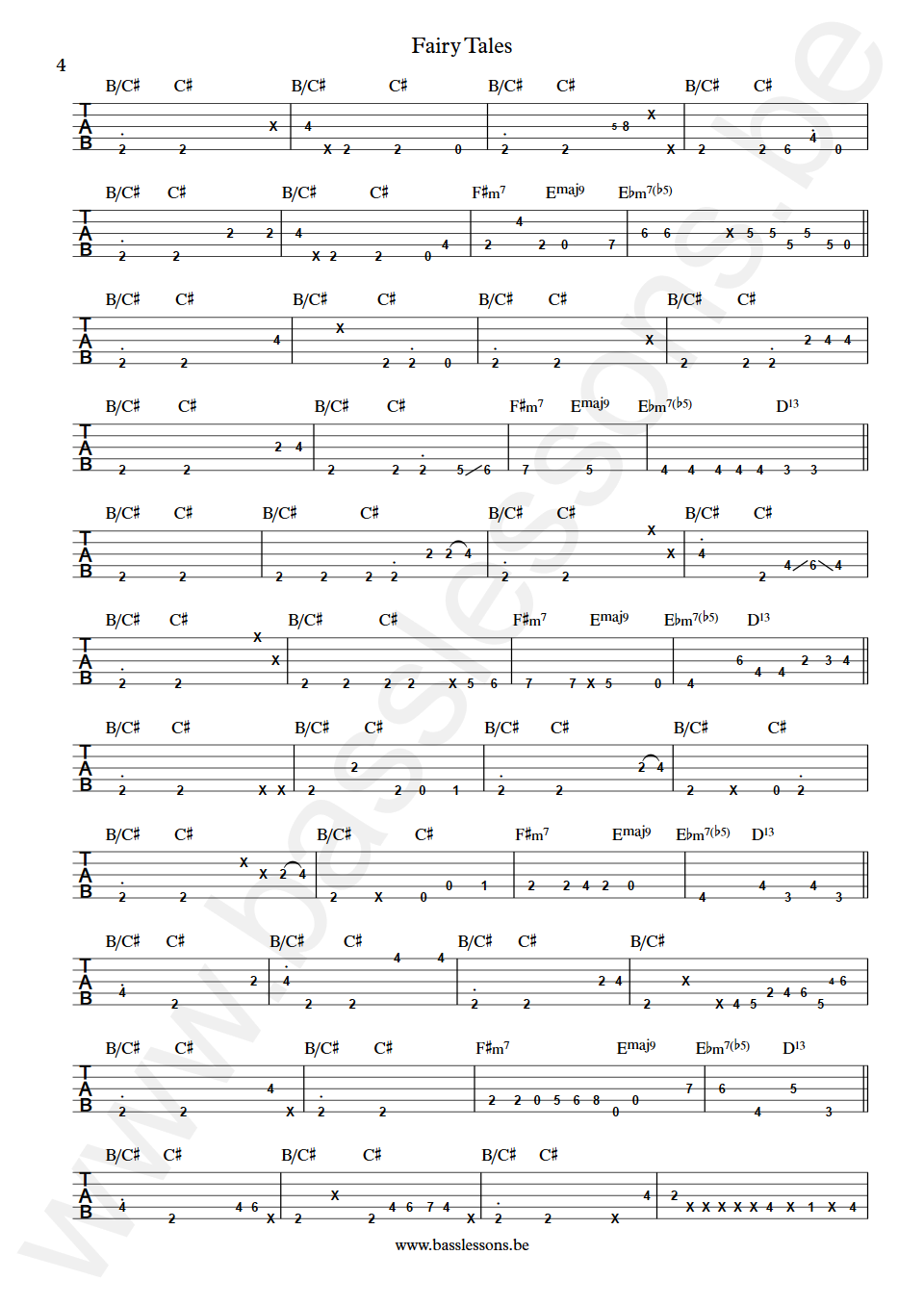 Anita Baker Fairy Tales Nathan East Bass Tab part 4